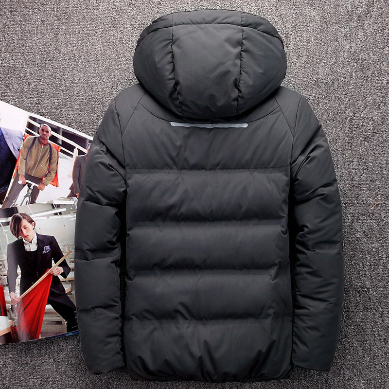 Men's hooded down jacket winter casual down jacket - Minihomy