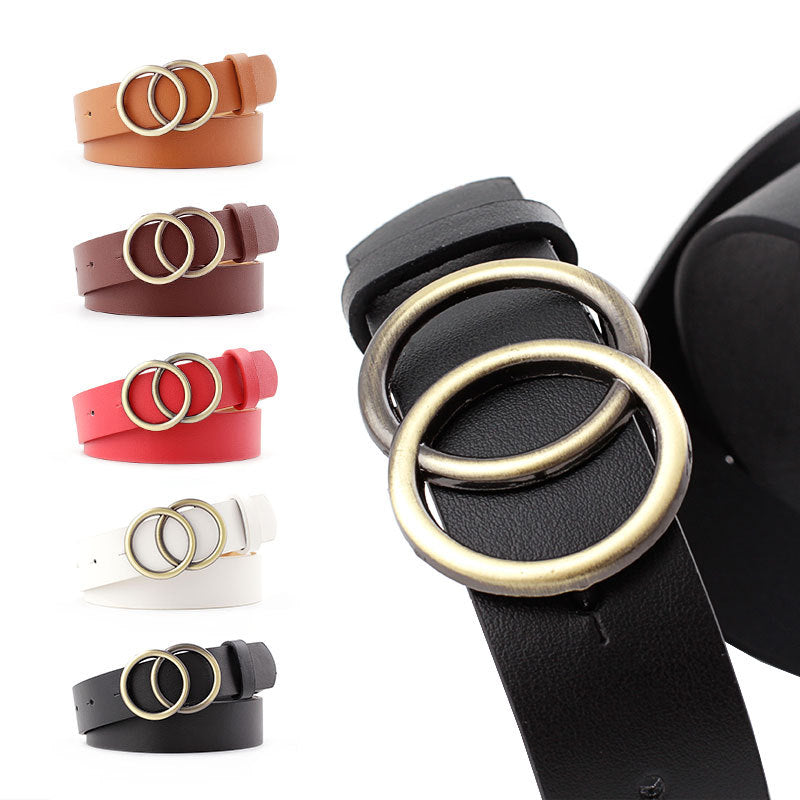 Cross-border Round Buckle Belt Women