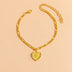 Initial Letter Anklet Gold Color Heart Pendant Foot Bracelets Women - Minihomy