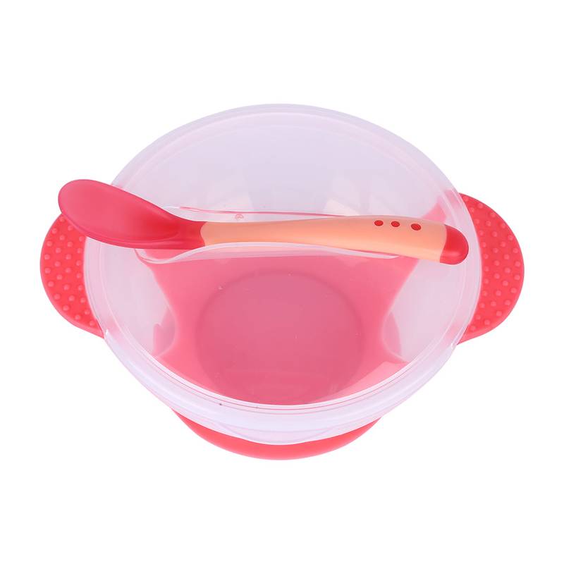 1pc/3Pcs/set Baby Tableware Dinnerware Suction Bowl with Temperature Sensing Spoon baby food Baby Feeding Bowls dishes - Minihomy