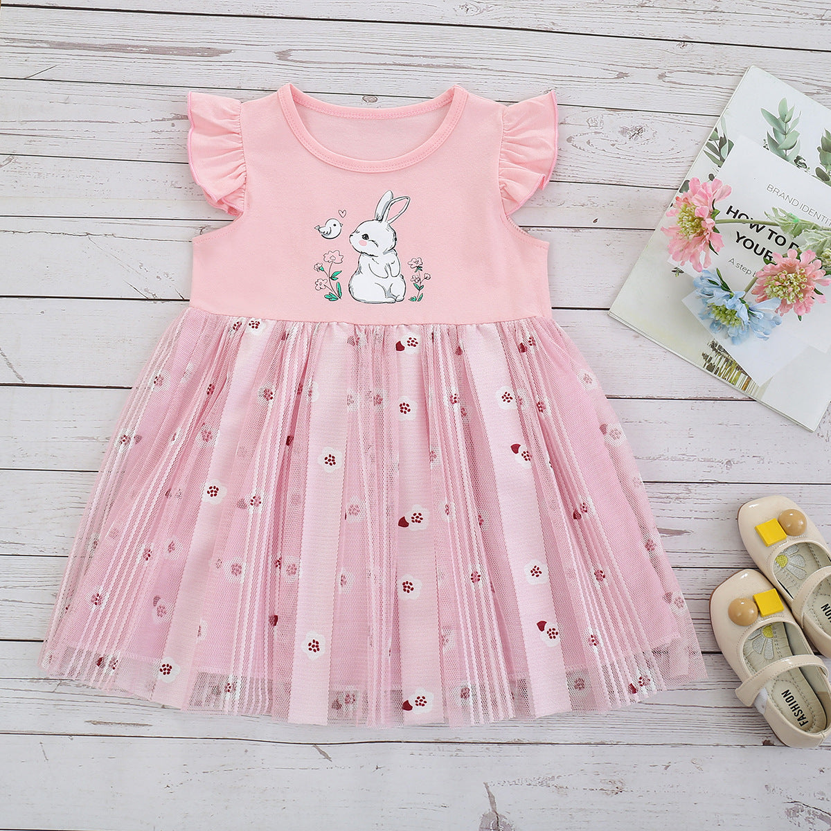 Easter Little Girls Cartoon Rabbit Princess Dress