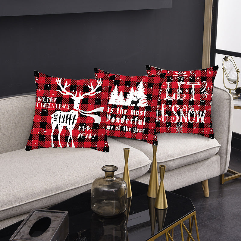 Merry Christmas Cushion Cover Sofa Pillow Cover Home Decor Pillowcase Christmas Decoration