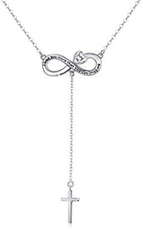 Infinity Cross Sterling Silver Lucky Y Necklace Jewelry