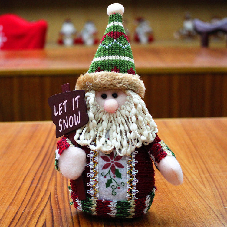 Christmas Santa Snowman Pendant Plush Doll - Minihomy