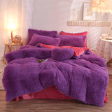 Duvet Cover Queen King Winter Warm Bed Quilt Cover Pillowcase Fluffy Plush Shaggy Bedclothes Bedding Set