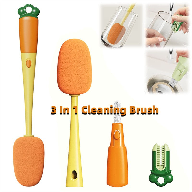 Kitchen 3 In 1 Multifunctional Cleaning Cup Washer Brush - Minihomy