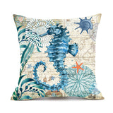 Cushion Covers Sea Turtle Printed Throw Pillow Cases For Home Decor Sofa Chair Seat - Minihomy