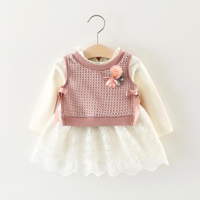 Toddler Baby Girl Autumn Winter Long Sleeve Princess Lace Dress