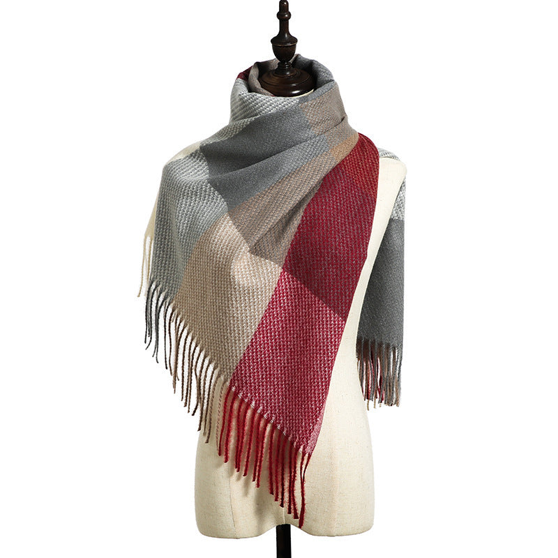 Cashmere Tassel Thickened Cold And Warm Scarf