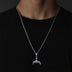 Gothic Skeleton Pendants Necklace with Bat Crown for Men Sterling Silver Matte Gift for Teens