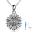 Sterling Silver Sunflower Urn Necklace for Ashes Cremation Jewelry