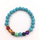 Agate molten rock 8mm energy volcanic stone chakra colorful beads bracelet string - Minihomy