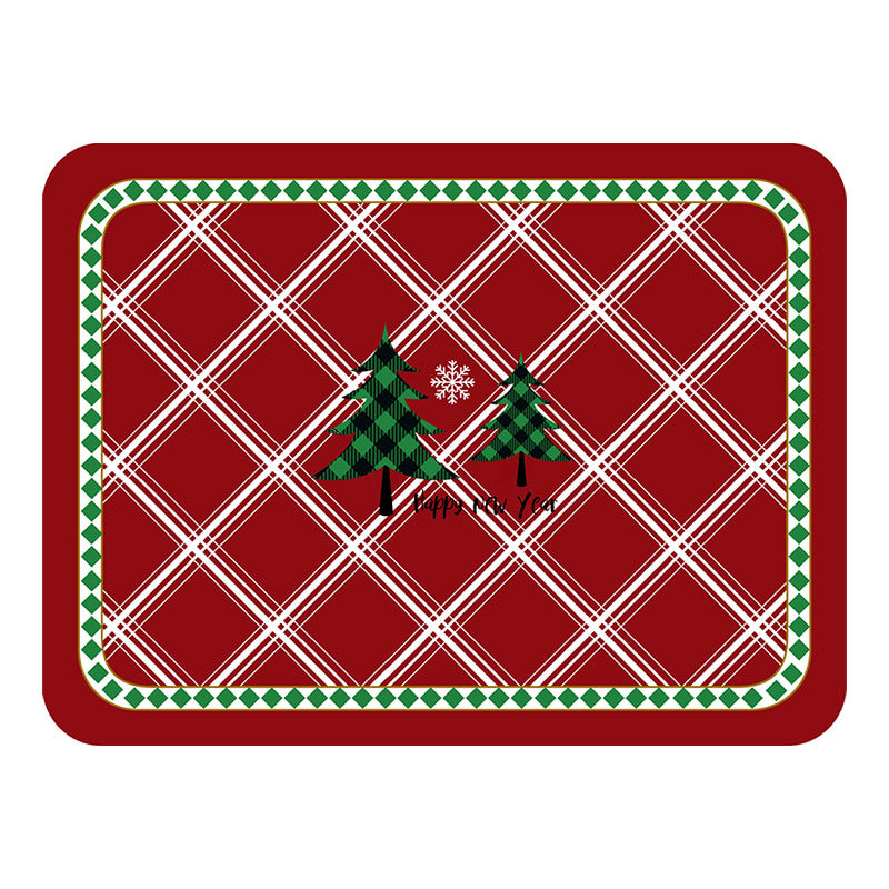 Christmas Leather American Retro Insulated Western Placemat - Minihomy