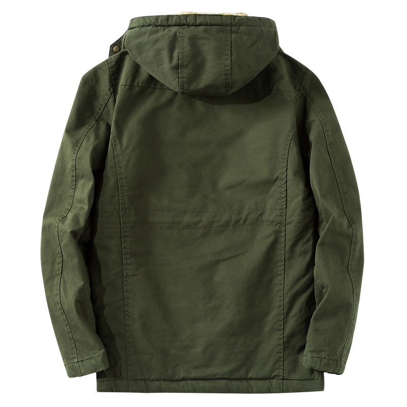 Men's Casual Jacket Mid-length Cotton Plus Size Military Uniform - Minihomy