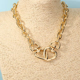 Electroplating Big Heart Big Necklace