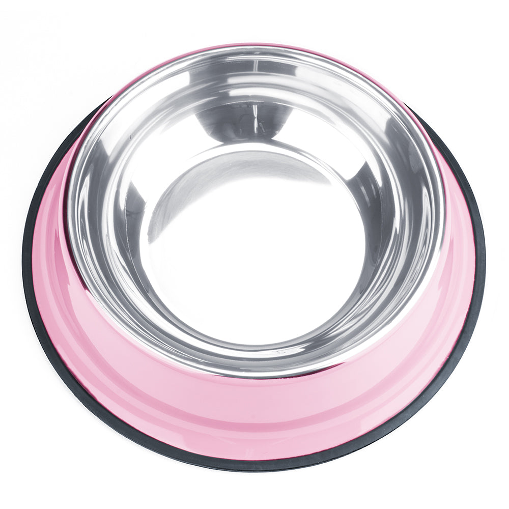 72oz. Pink Stainless Steel Dog Bowl