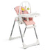 4-in-1 Foldable Baby High Chair with 7 Adjustable Heights and Free Toys Bar-Pink - Color: Pink - Minihomy