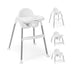 4-in-1 Convertible Baby High Chair with Removable Double Tray-White - Color: White - Minihomy