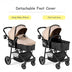 2-in-1 Foldable Pushchair Newborn Infant Baby Stroller-Coffee - Color: Light Brown - Minihomy