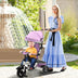 Folding Tricycle Baby Stroller with Reversible Seat and Adjustable Canopy-Pink - Color: Pink - Minihomy