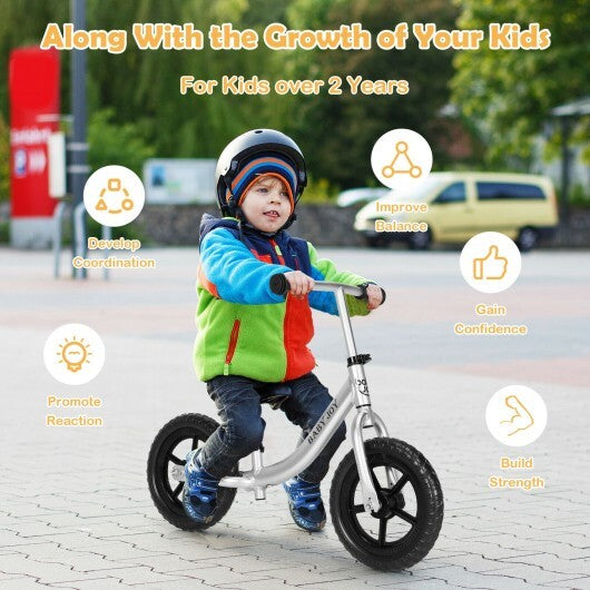 Aluminum Adjustable No Pedal Balance Bike for Kids-Black - Color: Black - Minihomy