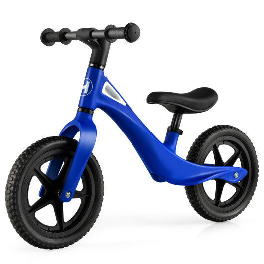 Kids Balance Bike with Rotatable Handlebar and Adjustable Seat Height-Blue - Color: Blue