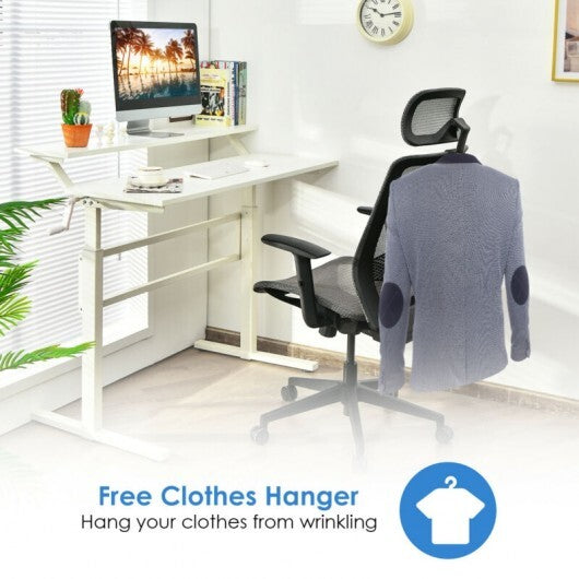 Height Adjustable Ergonomic High Back Mesh Office Chair with Hange-Gray - Color: Gray - Minihomy