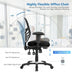 Ergonomic Mesh Office Chair with Adjustable Back Height and Armrests-Black - Color: Black - Minihomy