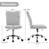 Armless Faux Fur Leisure Office Chair with Adjustable Swivel-Gray - Color: Gray - Minihomy