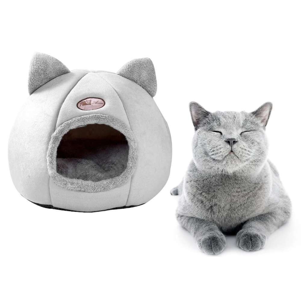 Original Cat Head Nest - Enclosed Cat Supplies Bed for Warm Sleeping - Minihomy