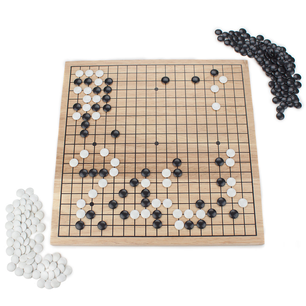 Game of Go Set with Wooden Board and Complete Set of Stones