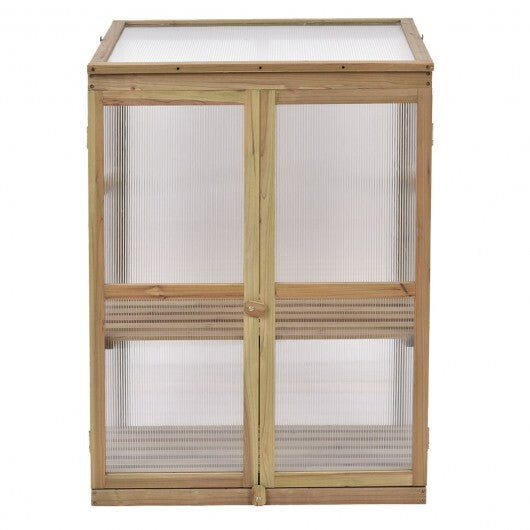 30 x 22 x 43 Inch Garden Portable Wooden Greenhouse - Color: Gray - Minihomy