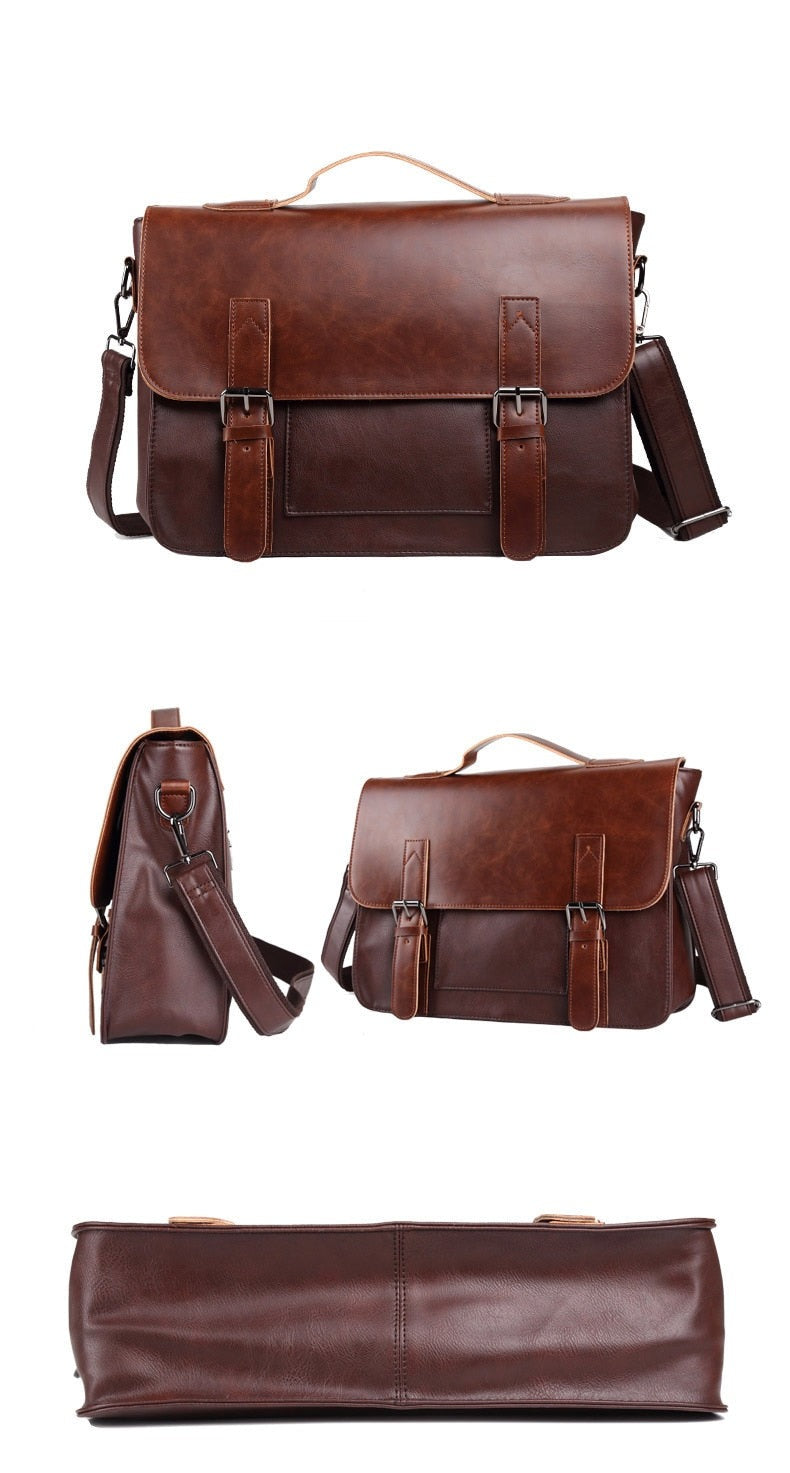 Leather Business Handbag Laptop Briefcases for Men - Minihomy