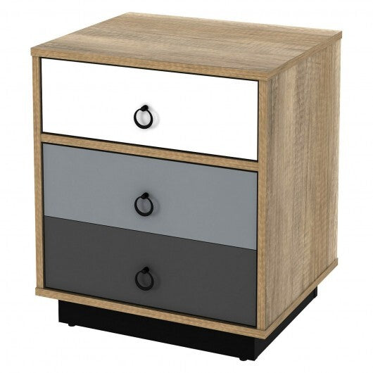 Nightstand with Drawer and Storage Cabinet Wooden Sofa Side Table End Table