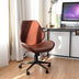 Office Home Leisure Mid-back PU Upholstered Rolling Chair - Color: Brown - Minihomy