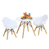 3 Pieces Kid's Modern Round Table Chair Set - Color: White - Minihomy