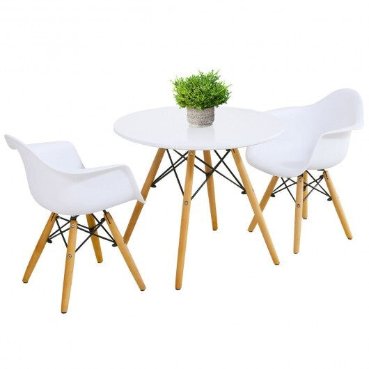 3 Pieces Kid's Modern Round Table Chair Set - Minihomy