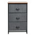 Nightstand Side Table Storage Tower Dresser Chest with 3 Drawers-Gray - Minihomy