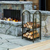 Fireplace Log Rack with 4 Pieces Fireplace Tools-Bronze - Color: Bronze - Minihomy