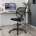 Adjustable Height Mid Back Mesh Drafting Office Chair - Color: Black - Minihomy