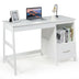 47.5 Inch Modern Home Computer Desk with 2 Storage Drawers-White - Color: White - Minihomy