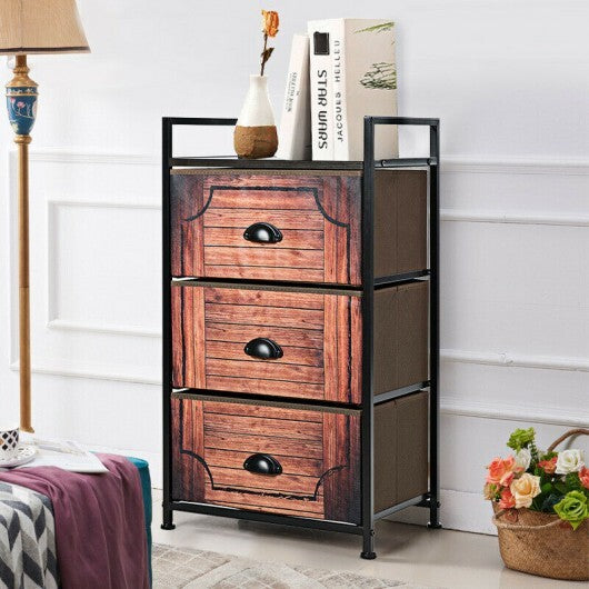 Industrial 3-Layers Fabric Dresser with Fabric Drawers and Steel Frame