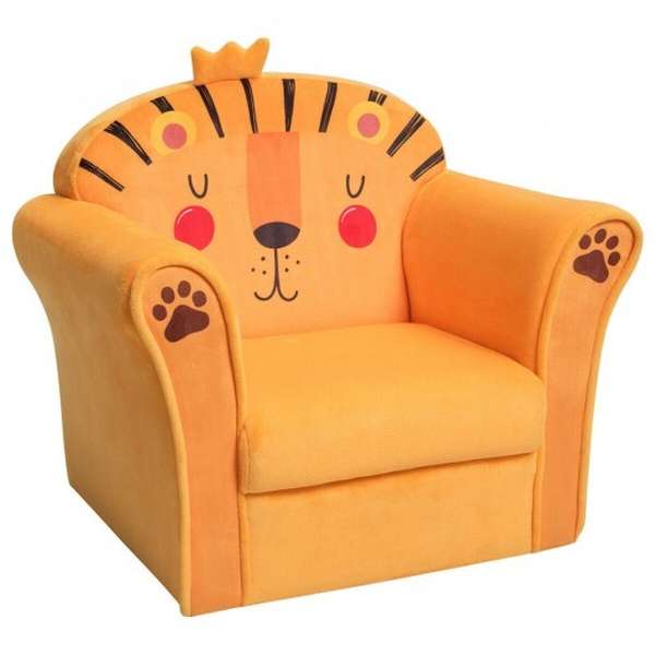 Kids Armrest Lion Upholstered Sofa - Minihomy