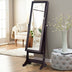 Lockable Mirrored Jewelry Cabinet with Stand and LED Lights - Minihomy