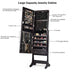 Lockable Mirrored Jewelry Cabinet with Stand and LED Lights - Minihomy