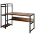 59-Inch Computer Desk Home Office Workstation 4-Tier Storage Shelves-Rustic Browm - Color: Rustic Brown - Minihomy