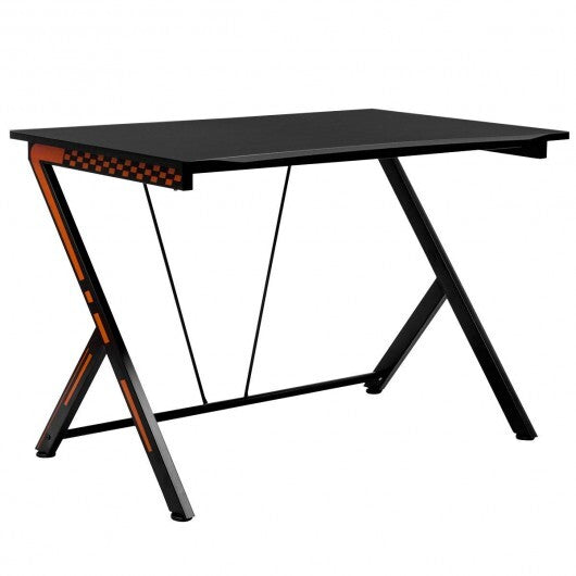 Home Office Modern Ergonomic Study Computer Desk for Small Space - Color: Black - Minihomy