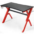 Ergonomic Gaming Desk with Carbon Fiber Surface and R-Shape Steel Frame - Color: Black & Red - Minihomy