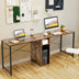 79 Inches Multifunctional Office Desk for 2 Person with Storage-Brown - Color: Brown - Minihomy