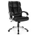 Big and Tall Adjustable High Back Leather Executive Computer Desk Chair - Color: Black - Minihomy